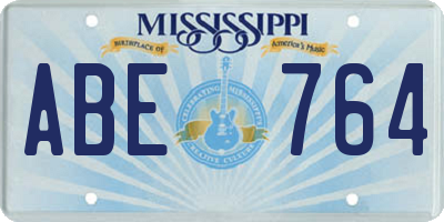 MS license plate ABE764