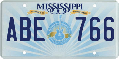 MS license plate ABE766