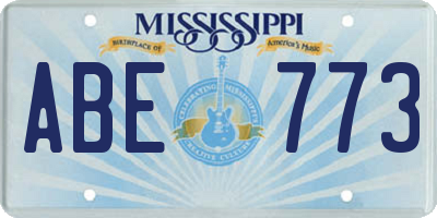 MS license plate ABE773