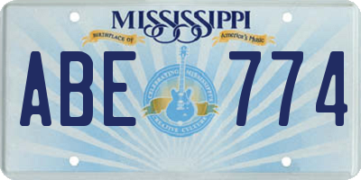MS license plate ABE774