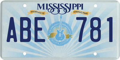 MS license plate ABE781