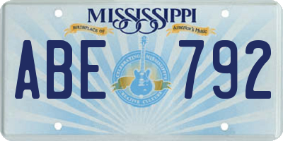 MS license plate ABE792