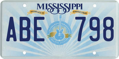 MS license plate ABE798