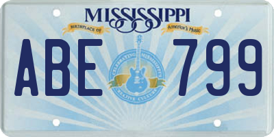 MS license plate ABE799