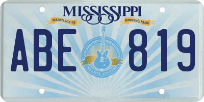 MS license plate ABE819