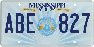 MS license plate ABE827
