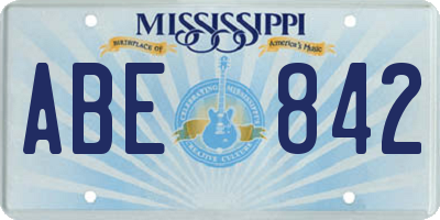 MS license plate ABE842