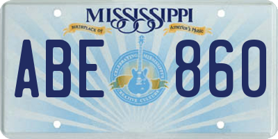 MS license plate ABE860