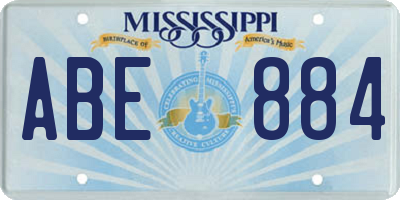 MS license plate ABE884
