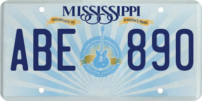 MS license plate ABE890