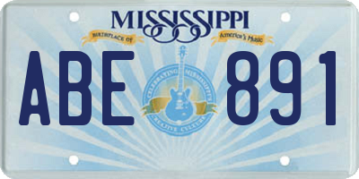 MS license plate ABE891