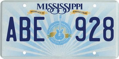 MS license plate ABE928
