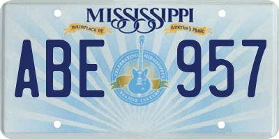 MS license plate ABE957