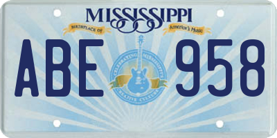 MS license plate ABE958