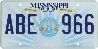 MS license plate ABE966