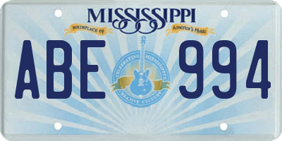 MS license plate ABE994