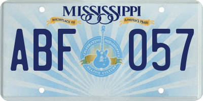 MS license plate ABF057