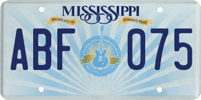 MS license plate ABF075