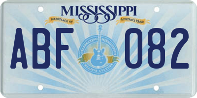 MS license plate ABF082