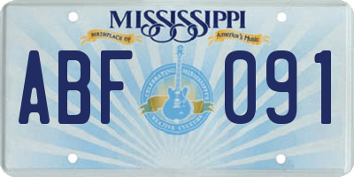 MS license plate ABF091