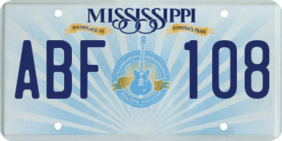 MS license plate ABF108