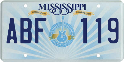 MS license plate ABF119