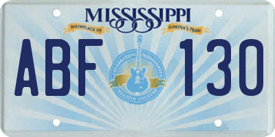 MS license plate ABF130