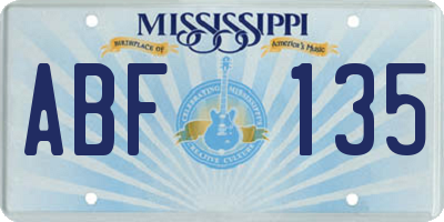 MS license plate ABF135