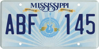 MS license plate ABF145