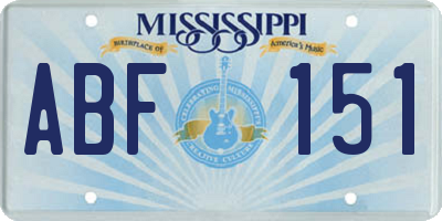 MS license plate ABF151