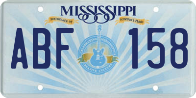 MS license plate ABF158