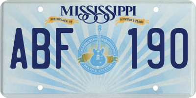 MS license plate ABF190