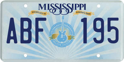 MS license plate ABF195