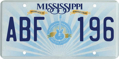 MS license plate ABF196