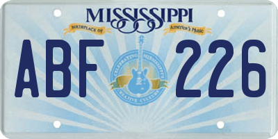 MS license plate ABF226