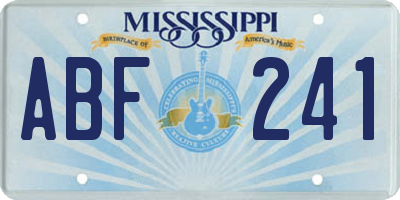 MS license plate ABF241