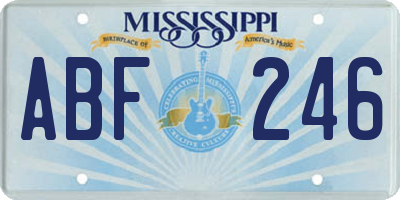 MS license plate ABF246
