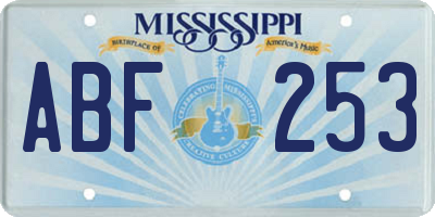 MS license plate ABF253