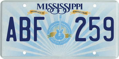 MS license plate ABF259