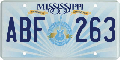MS license plate ABF263