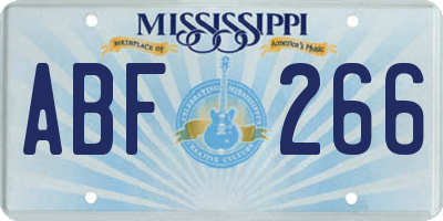 MS license plate ABF266