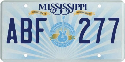 MS license plate ABF277