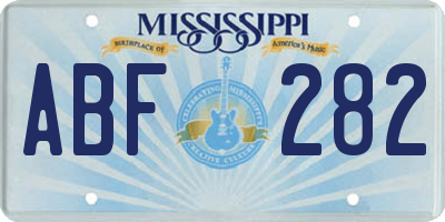 MS license plate ABF282