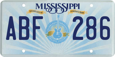 MS license plate ABF286