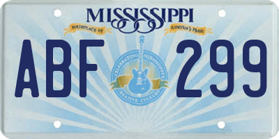 MS license plate ABF299