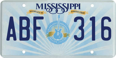 MS license plate ABF316