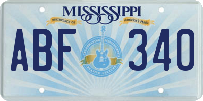 MS license plate ABF340