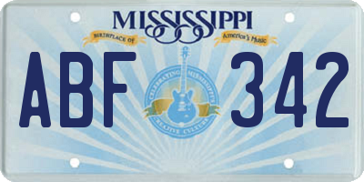 MS license plate ABF342