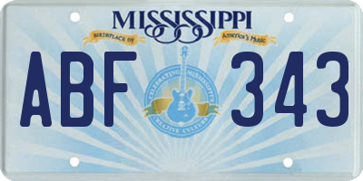 MS license plate ABF343