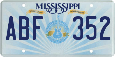 MS license plate ABF352